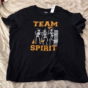 Old Navy Black Team Spirit Tee with Skeleton Design